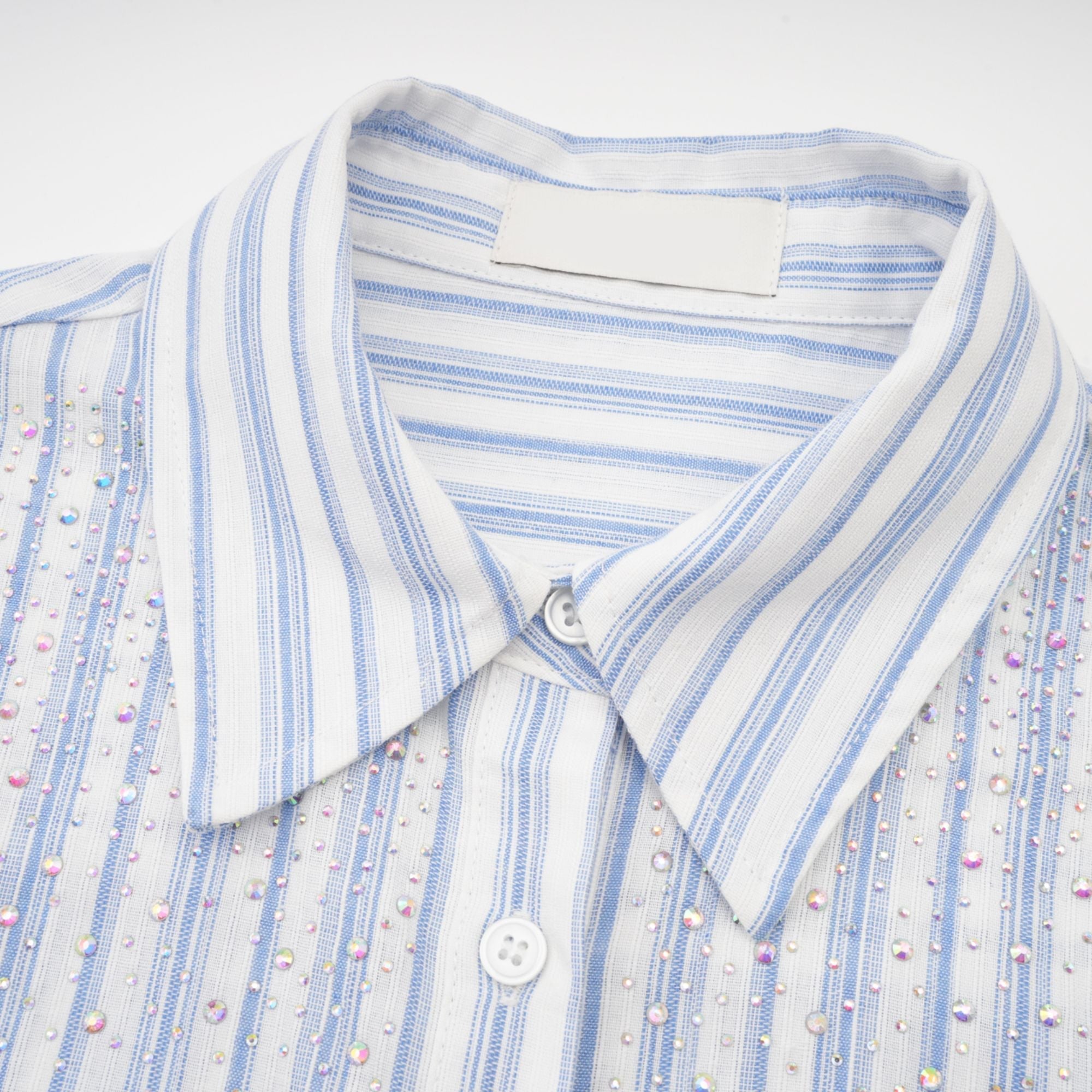 Πουκάμισο Vivien Με Κέντημα Και Σχέδιο Σε Λεπτές Ρίγες