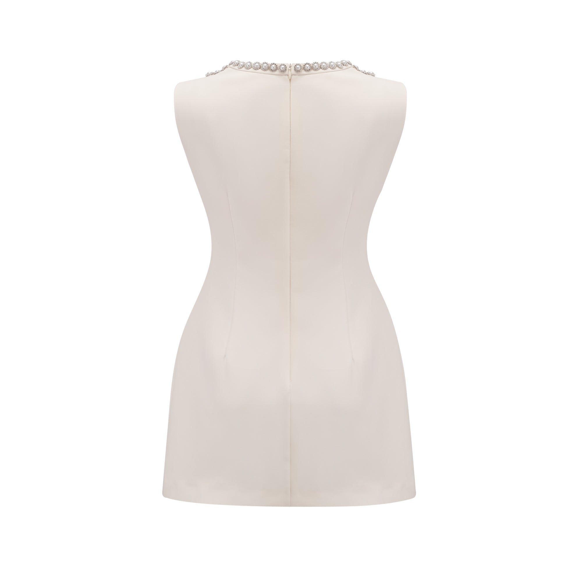 Μίνι Φόρεμα Yvonne Χωρίς Μανίκια Από Ψεύτικες Πέρλες Με Σχέδιο Πέρλας