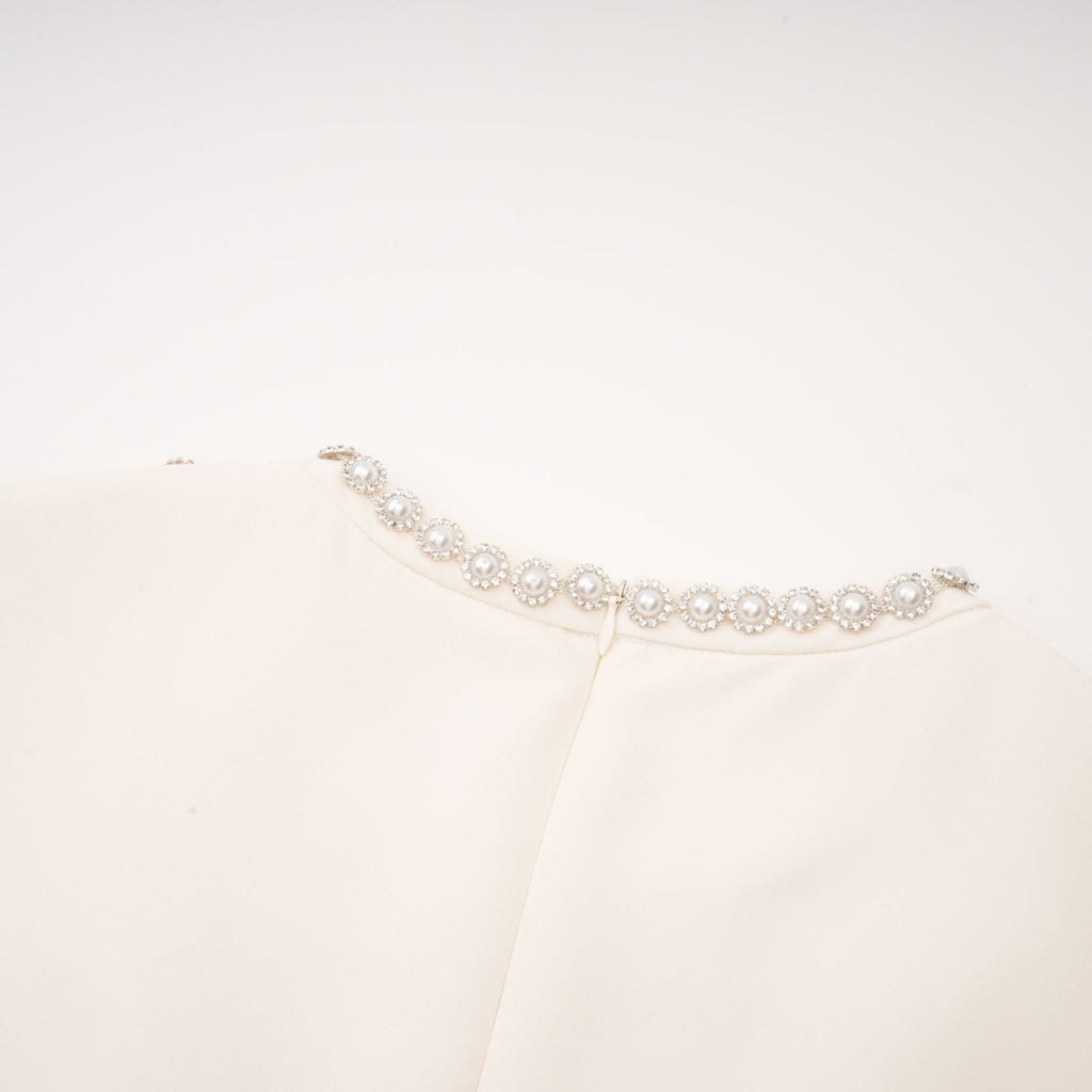 Μίνι Φόρεμα Yvonne Χωρίς Μανίκια Από Ψεύτικες Πέρλες Με Σχέδιο Πέρλας