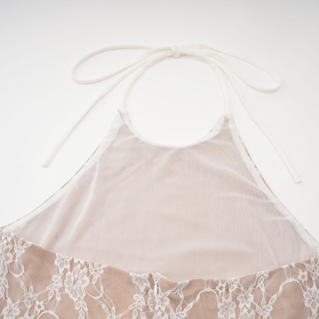 Μίνι Φόρεμα Anaïslace Με Δαντέλα Και Ψεύτικα Λουλούδια