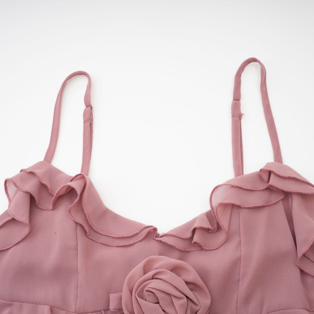 Φόρεμα Μίντι Με Πλισέ Ψεύτικα Λουλούδια Geneviève