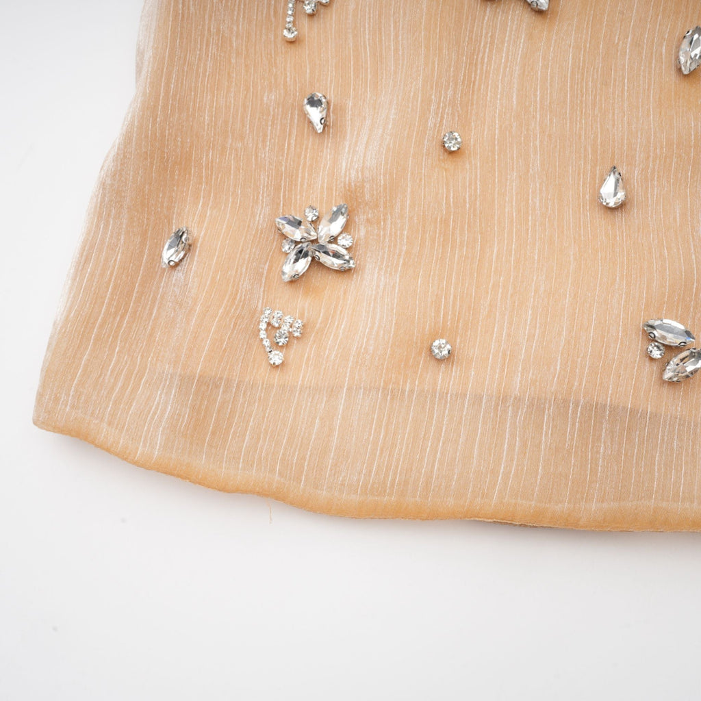 Μίνι Φόρεμα Adelina Με Χρυσό Κρύσταλλο Και Πάνελ