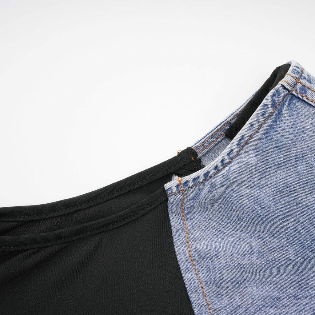 Σετ Ασορτί Μπλούζας Και Φούστας Από Τζιν Με Επένδυση Nala Jersey