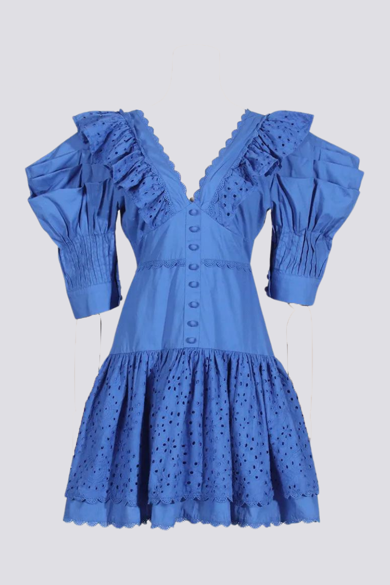 Μίνι Φόρεμα Éloïse Με Βολάν Και Βαθύ Ντεκολτέ, Χωρίς Πλάτη