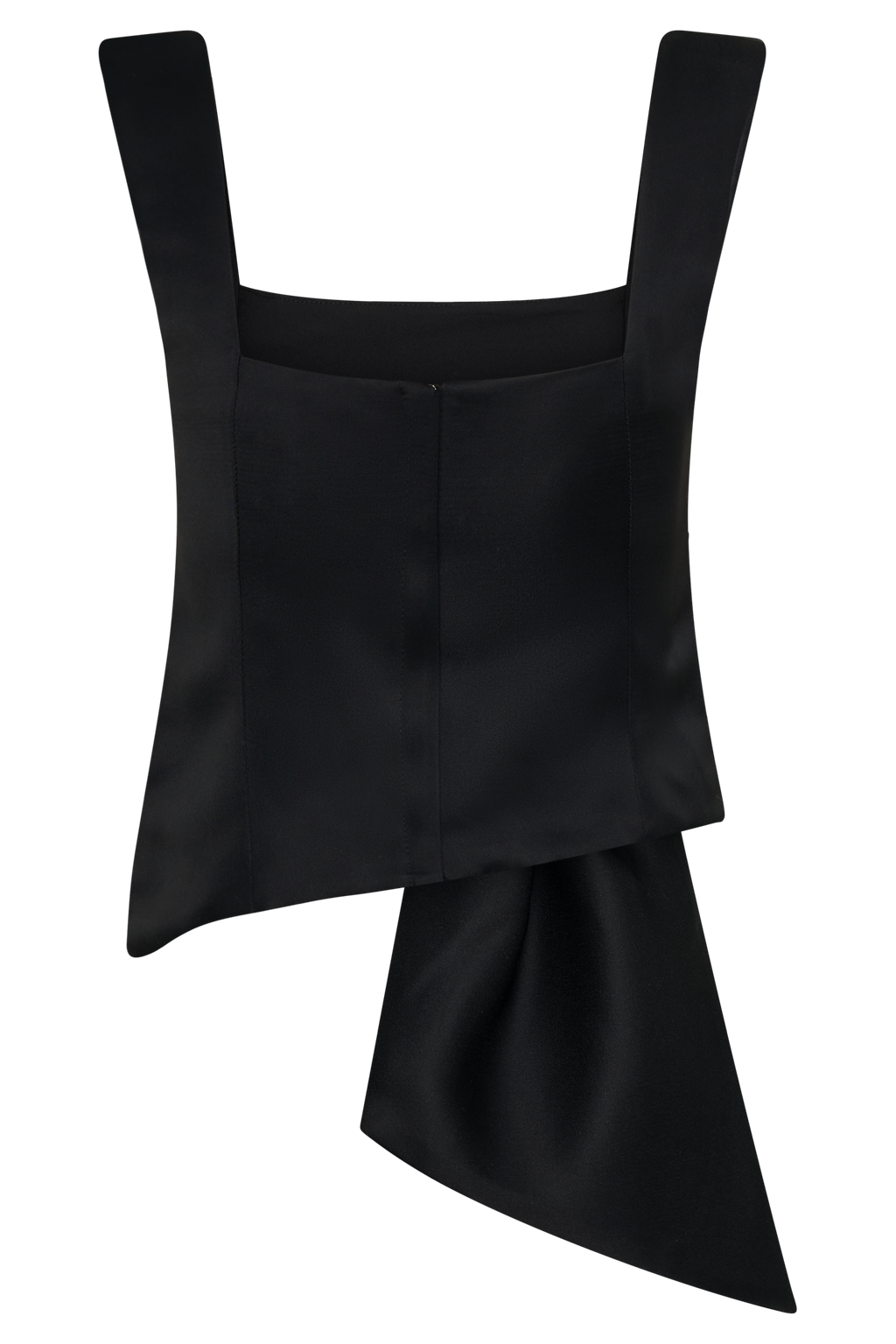 Bryony Σατέν Αμάνικο Μπλούζα Με Δομή - Μαύρο