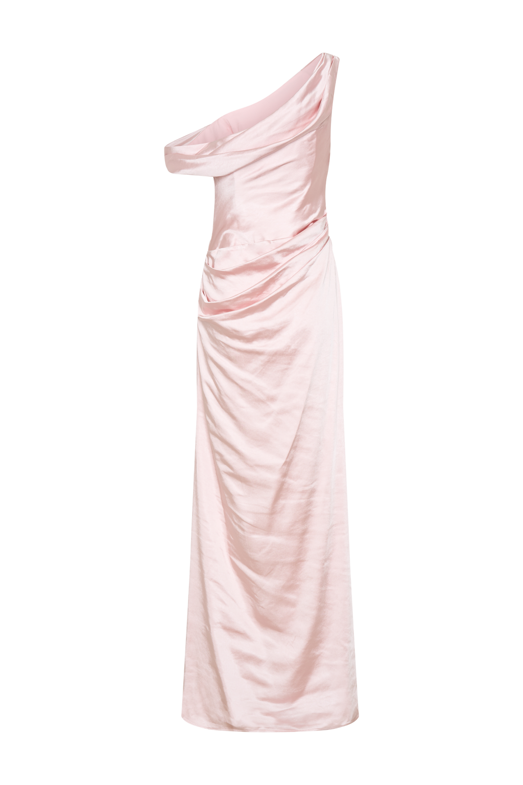 Φόρεμα Dalia Με Σατέν Μάξι Ώμους Και Έξω Ώμους - Απαλό Ροζ