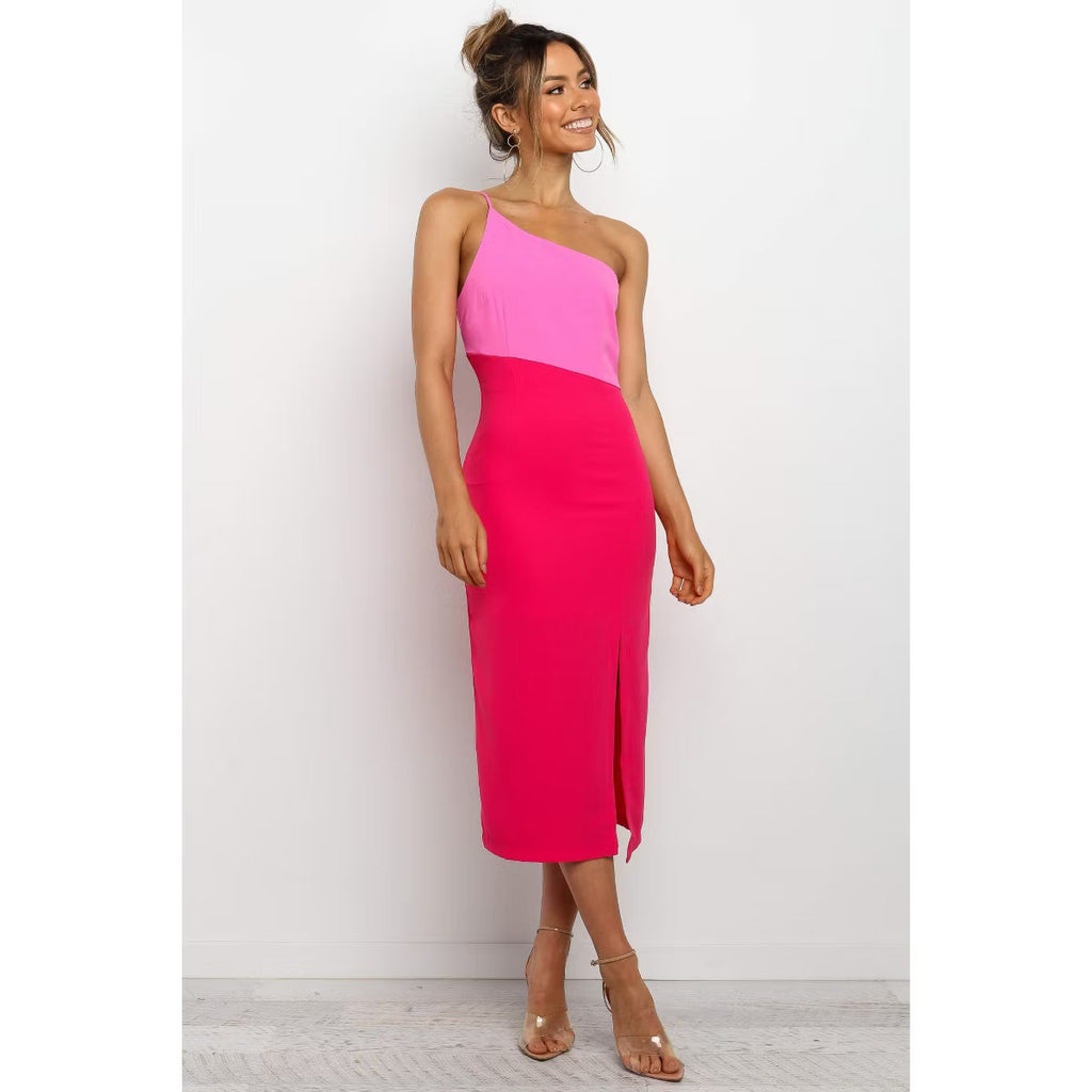 Φόρεμα Με Μονές Τιράντες Και Χρωματικό Μπλοκ ®