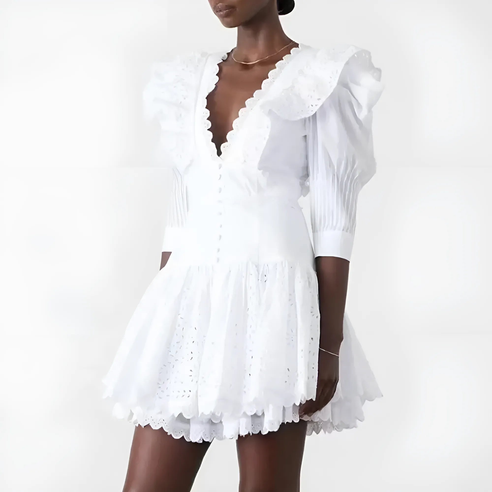 Μίνι Φόρεμα Éloïse Με Βολάν Και Βαθύ Ντεκολτέ, Χωρίς Πλάτη