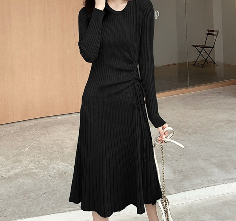 Φόρεμα Μίντι Με Πλισέ Μέση Σε Γραμμή Α