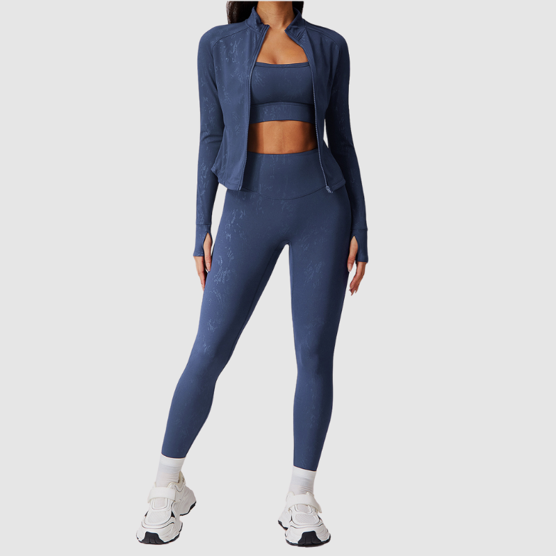 Αθλητικό Ζακετάκι Με Ψηλό Γιακά Και Ανάγλυφο Φερμουάρ