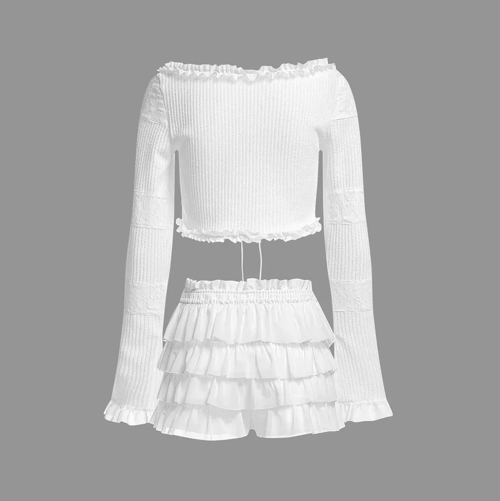 Σετ Δύο Τεμαχίων Σορτς Και Τοπ Με Βολάν Angel Energy