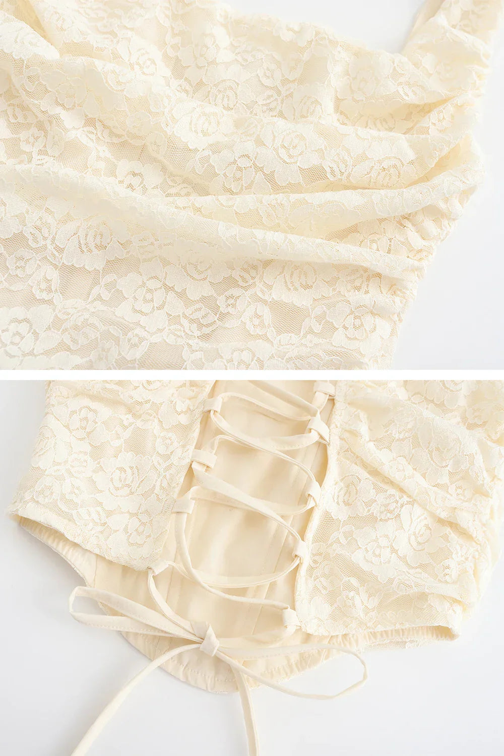 Σετ Κορσέ Δαντέλας Και Ντραπέ Φούστας