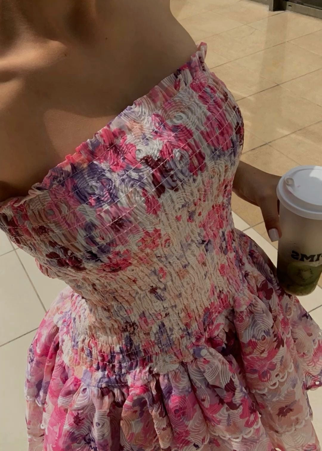 Φόρεμα Imara Με Στράπλες Φλοράλ