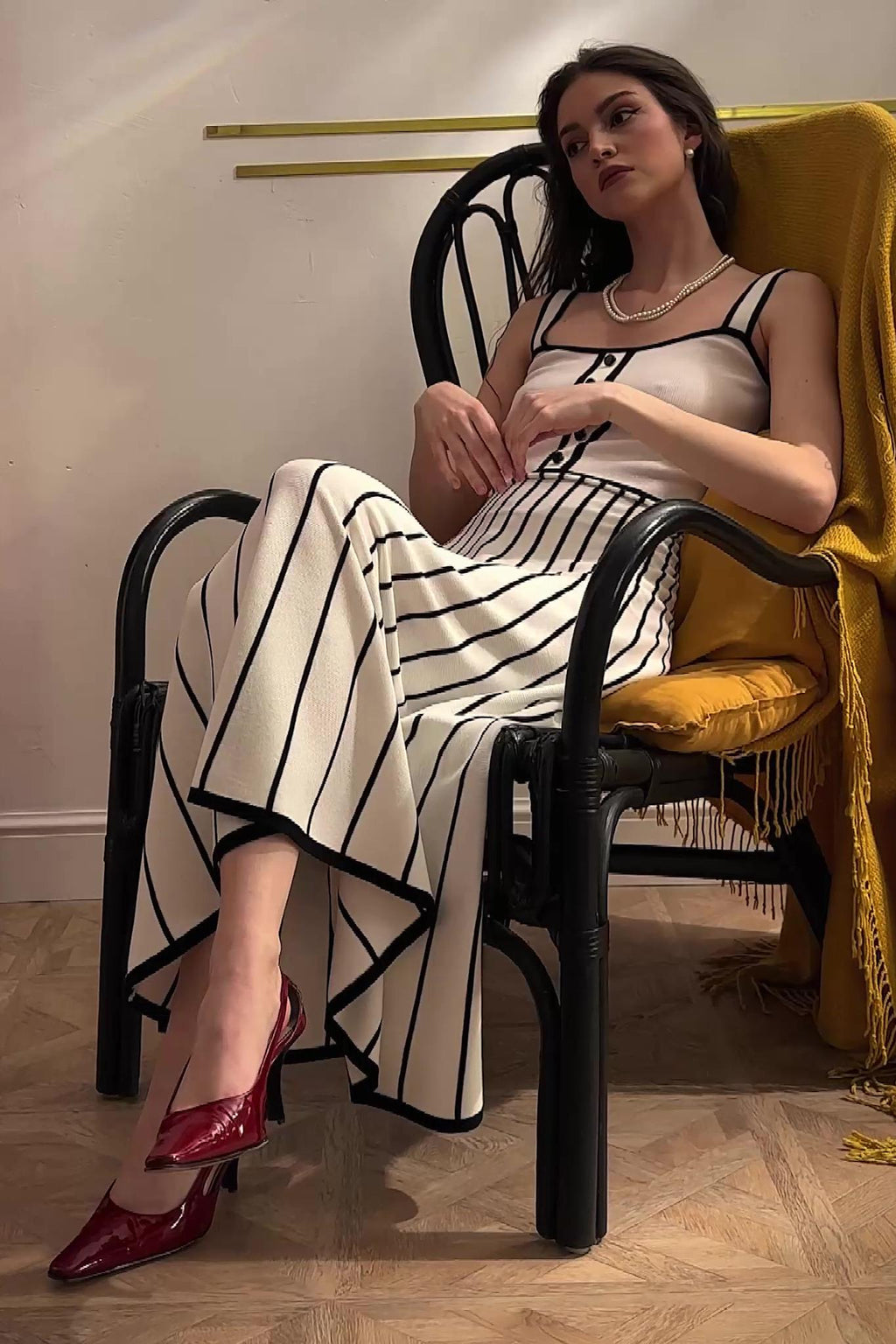 Φόρεμα Μίντι Με Πλεκτό Σχέδιο Pag