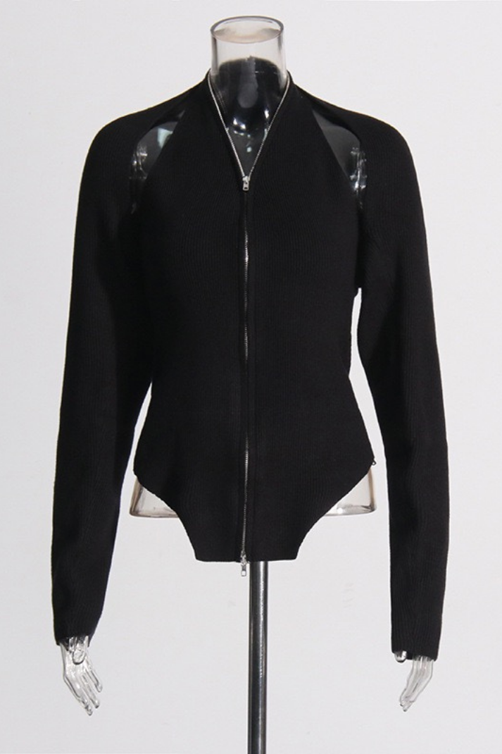 Σετ Πλεκτής Μπλούζας Και Ζακέτας Lora Με Τιράντες Και Λαιμόκοψη