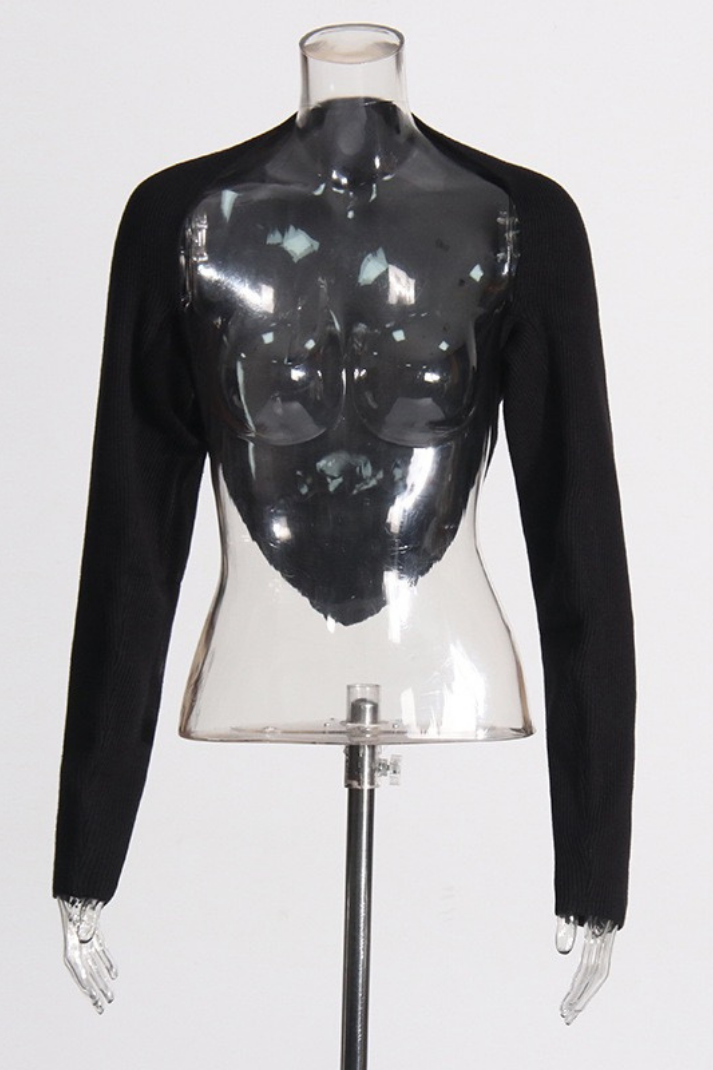 Σετ Πλεκτής Μπλούζας Και Ζακέτας Lora Με Τιράντες Και Λαιμόκοψη