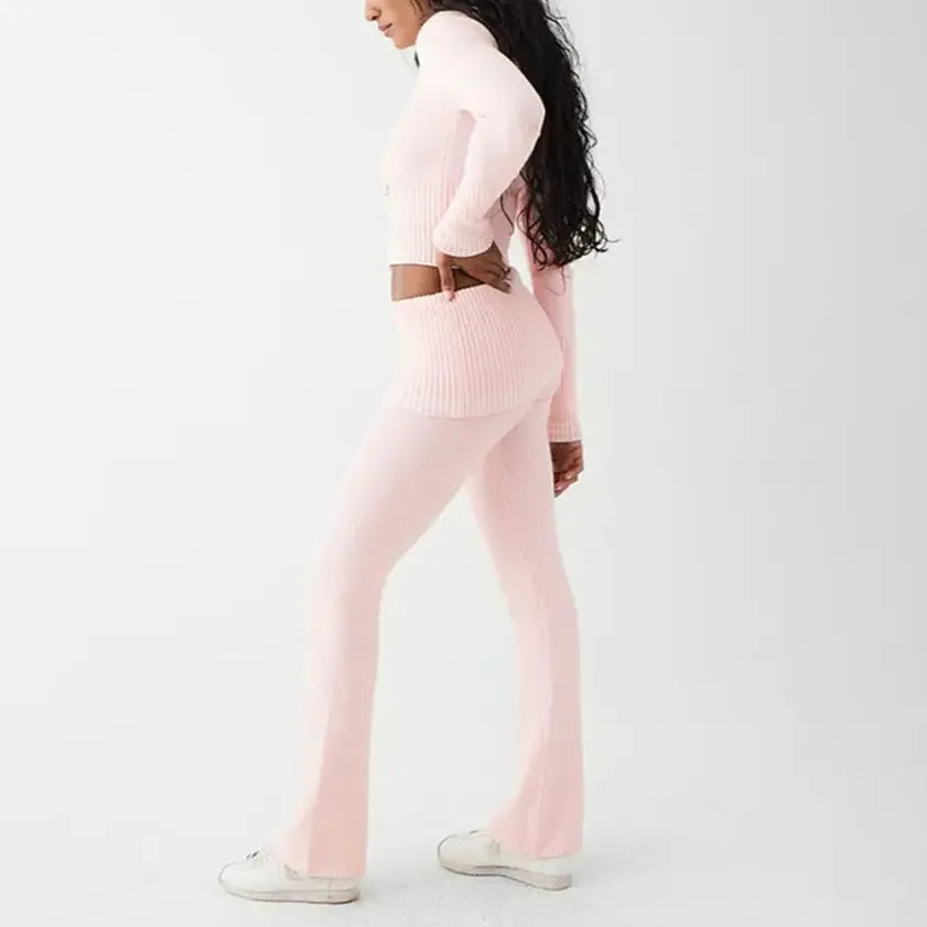 Σετ Λεπτής Πλεκτής Ζακέτας Και Κάτω Μέρους