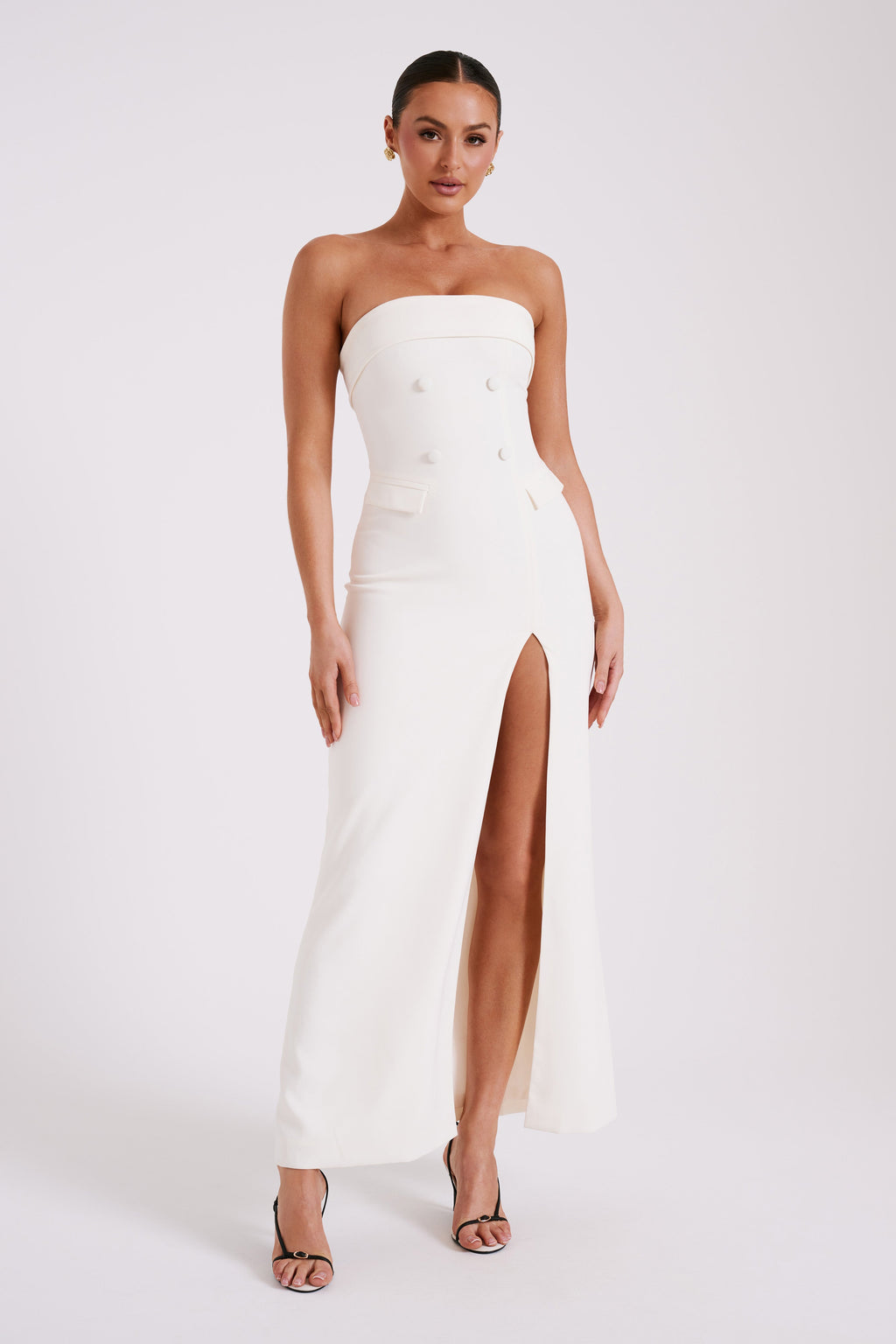 Φόρεμα Abbie Strapless Suit Maxi - Ιβουάρ