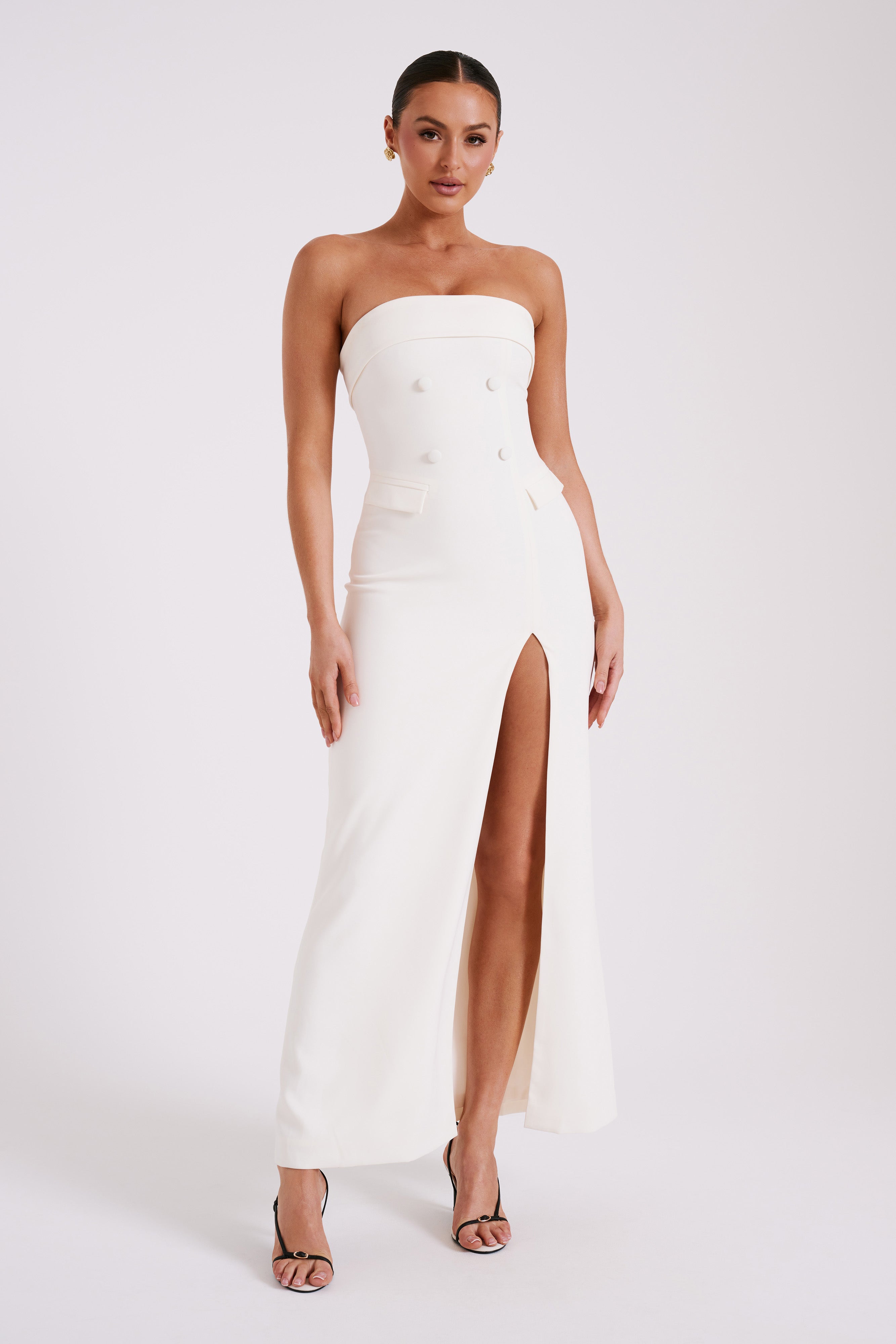 Φόρεμα Abbie Strapless Suit Maxi - Ιβουάρ