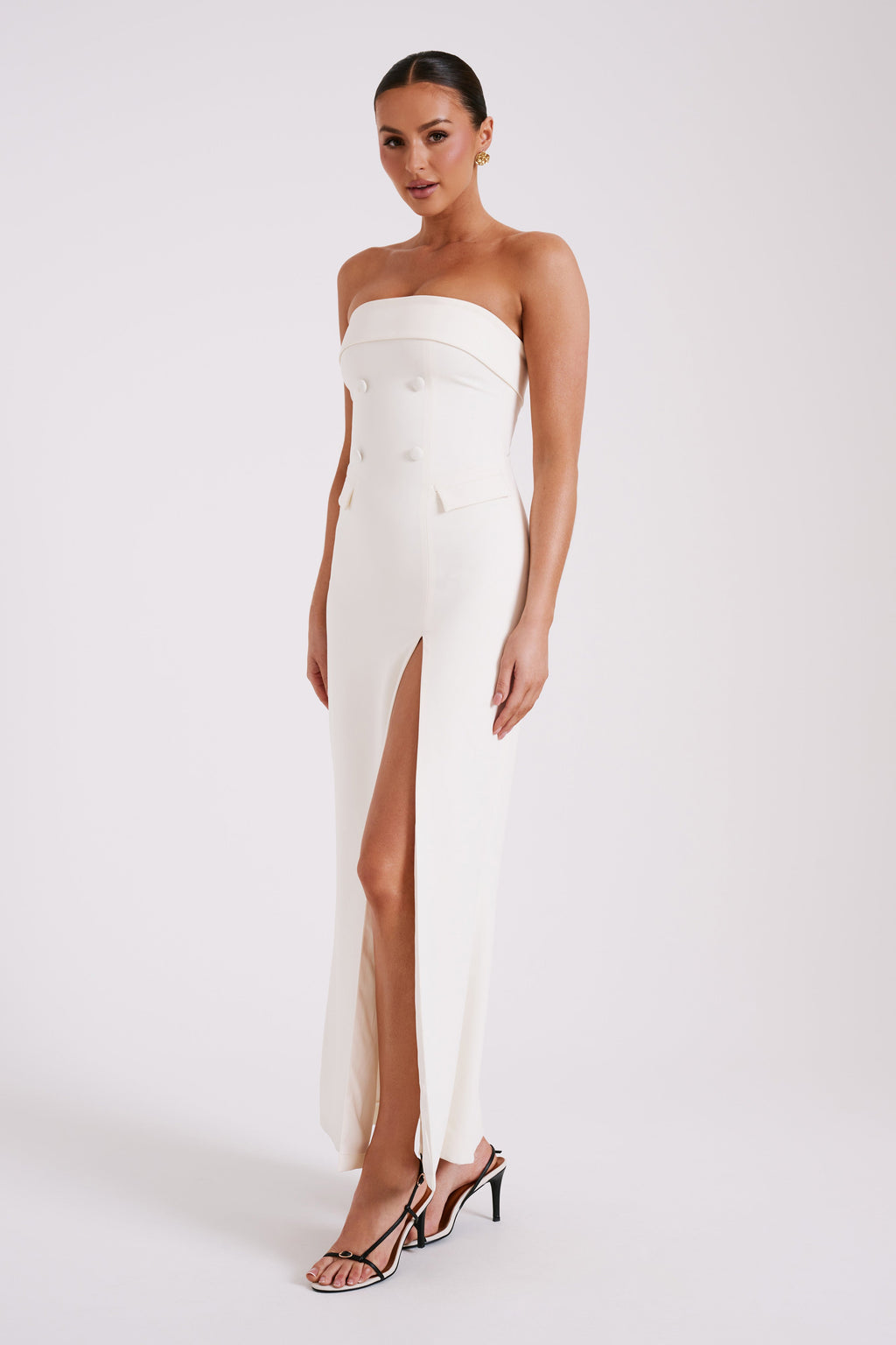 Φόρεμα Abbie Strapless Suit Maxi - Ιβουάρ
