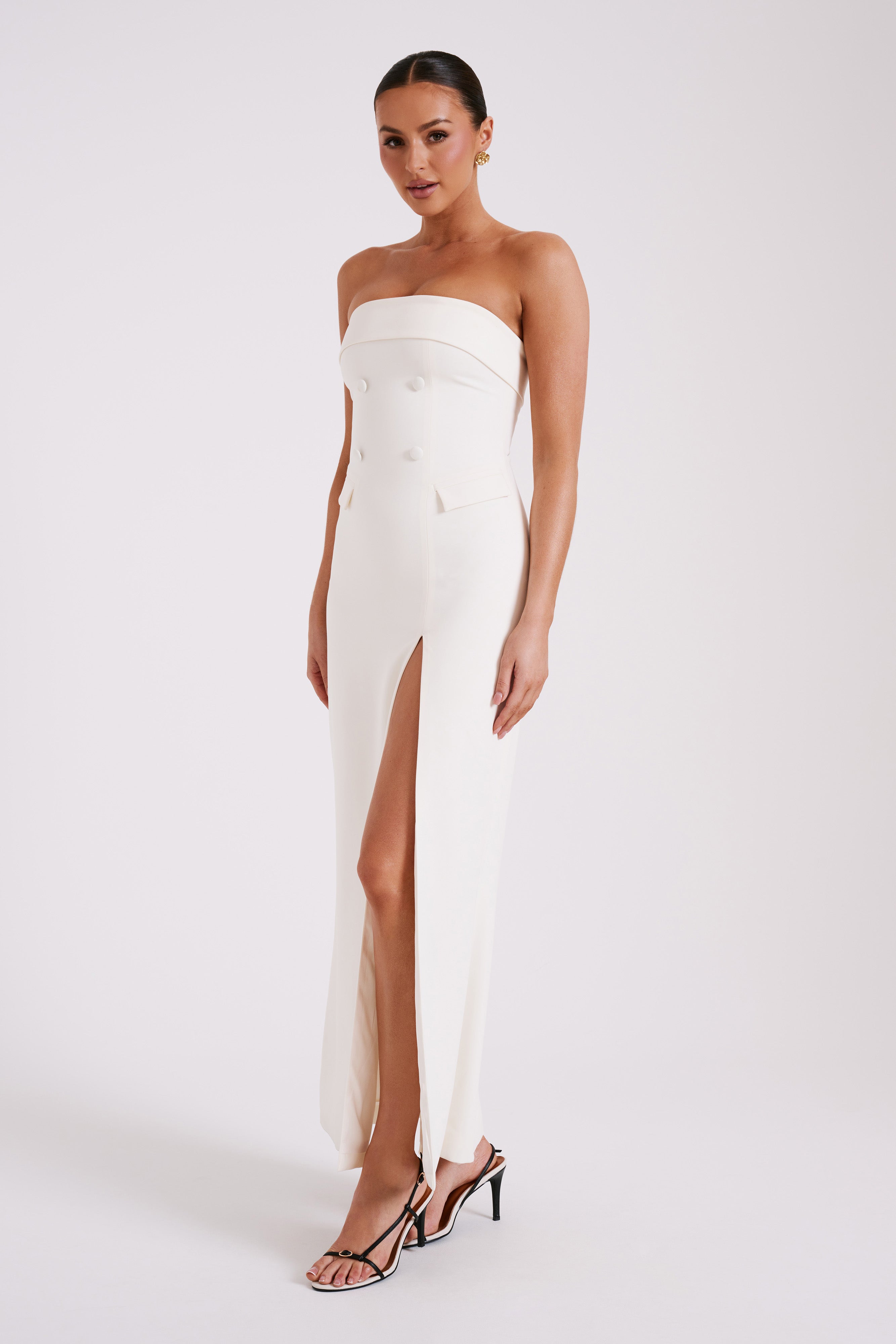 Φόρεμα Abbie Strapless Suit Maxi - Ιβουάρ