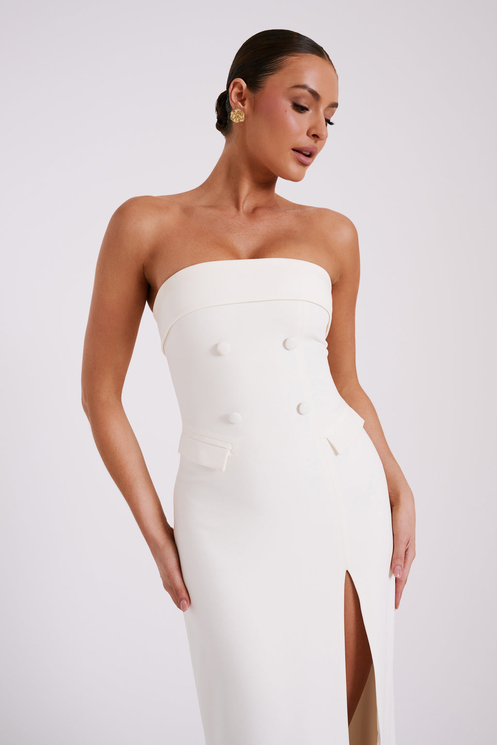 Φόρεμα Abbie Strapless Suit Maxi - Ιβουάρ