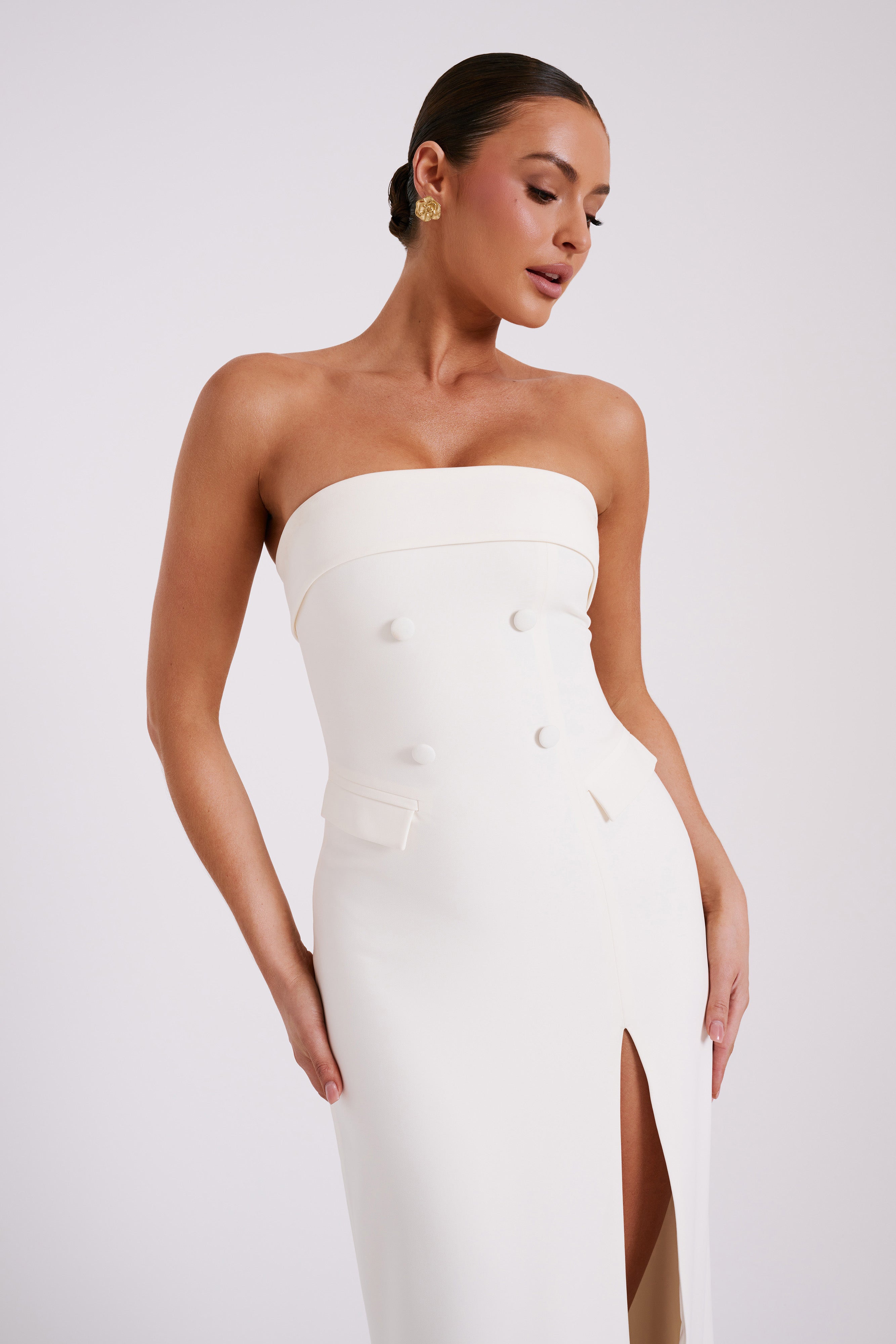 Φόρεμα Abbie Strapless Suit Maxi - Ιβουάρ