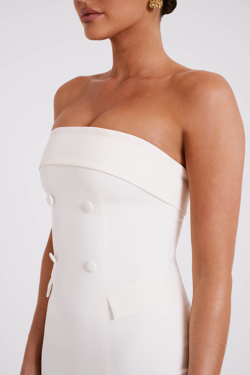 Φόρεμα Abbie Strapless Suit Maxi - Ιβουάρ