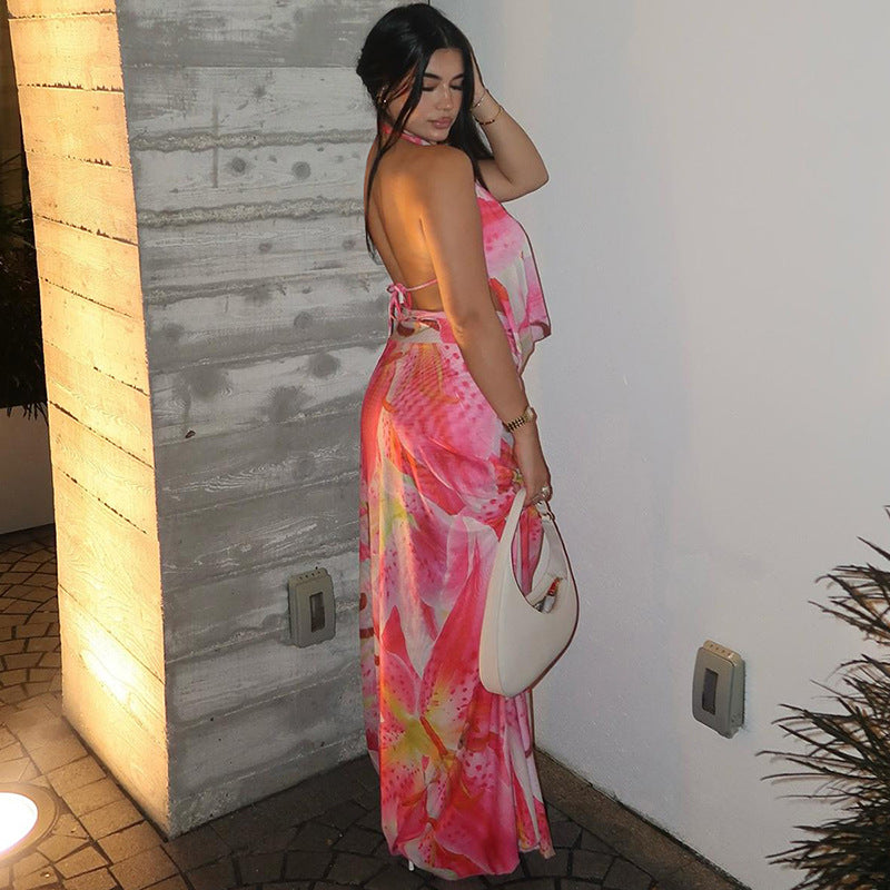 Φόρεμα Aviana Με Φαρδιά Μανίκια Και Halter Στην Πλάτη