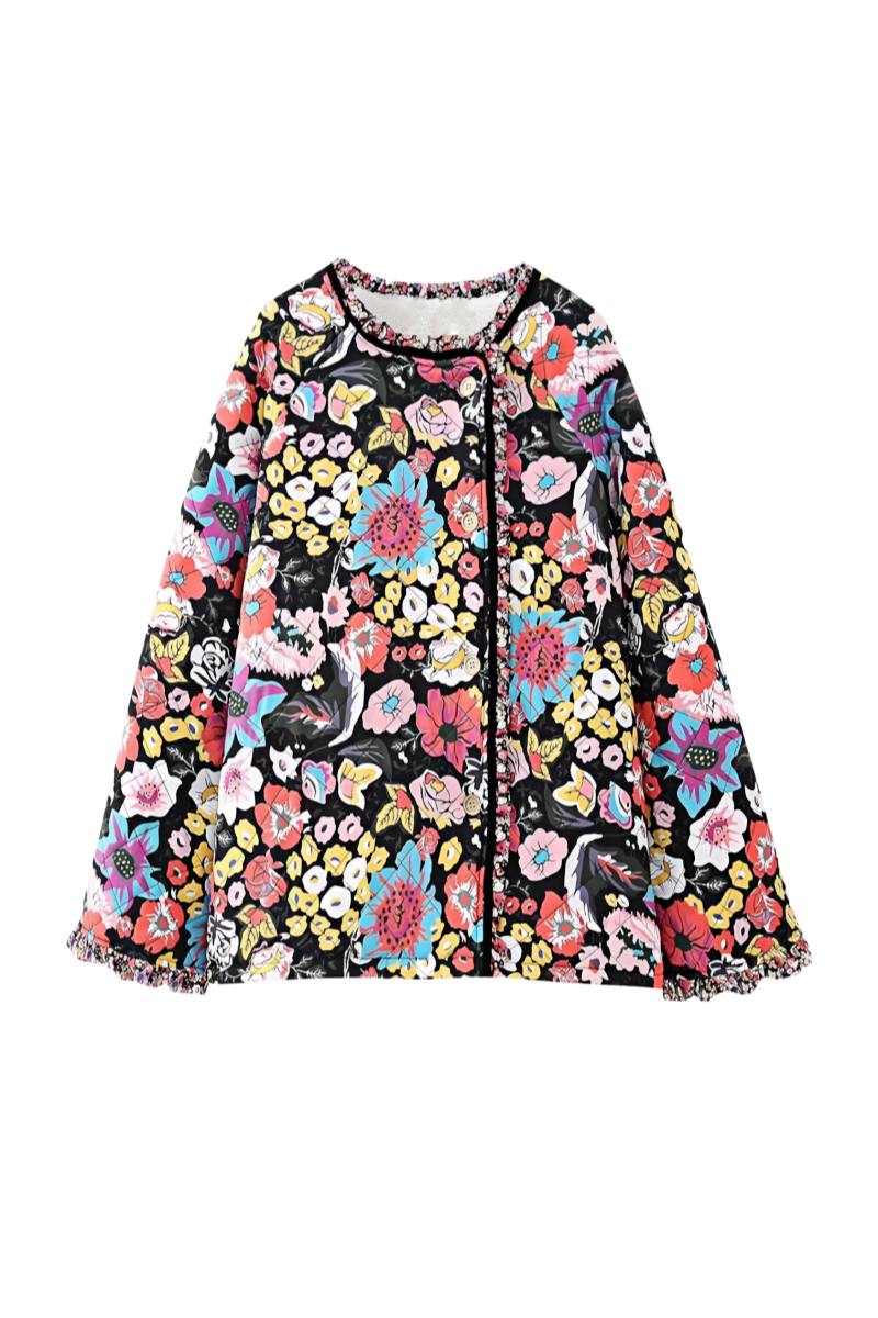 Καπιτονέ Σακάκι Με Φλοράλ Στάμπα Locinia