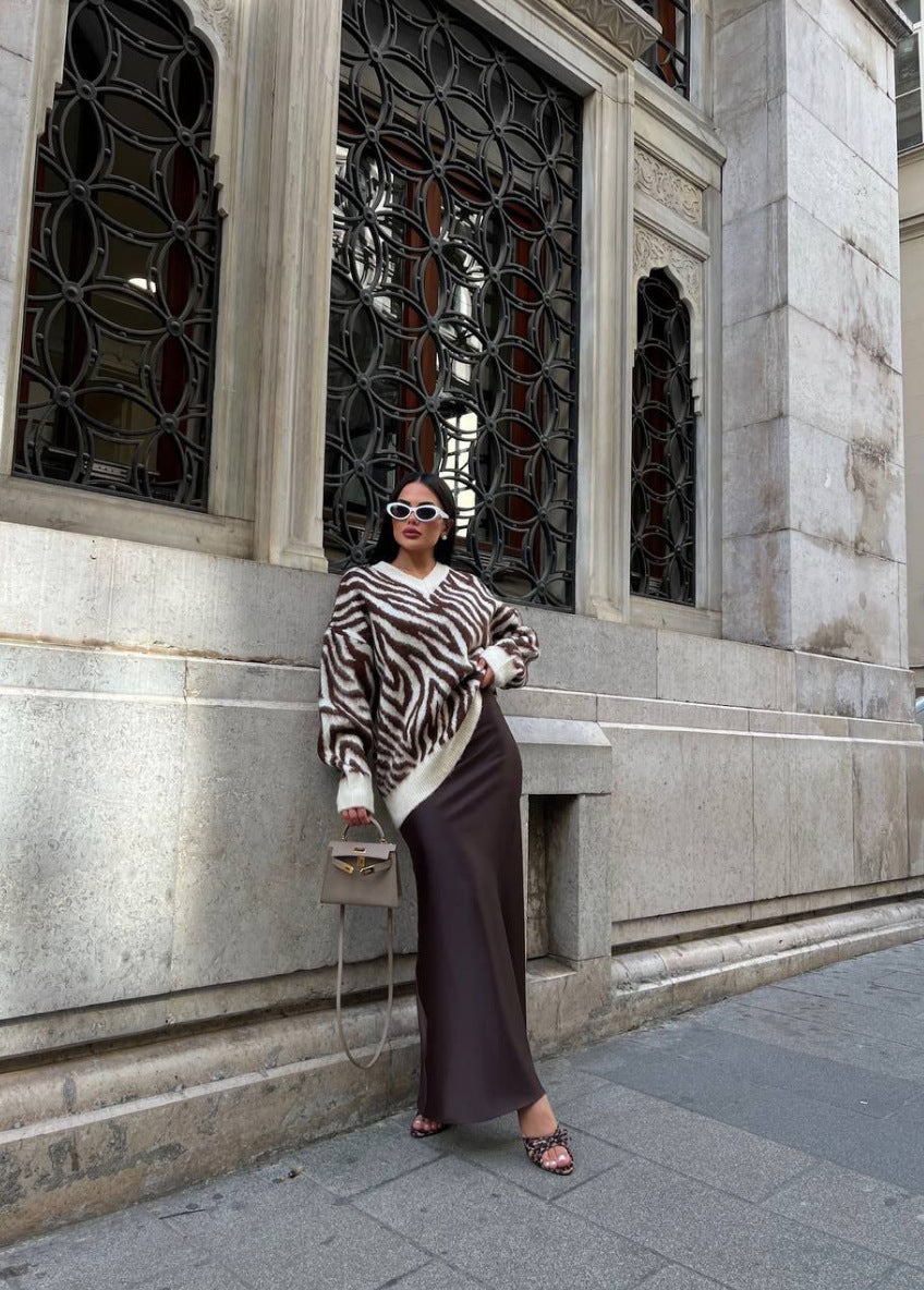 Πουλόβερ Με Σχέδιο Ζέβρας Charm Oversized