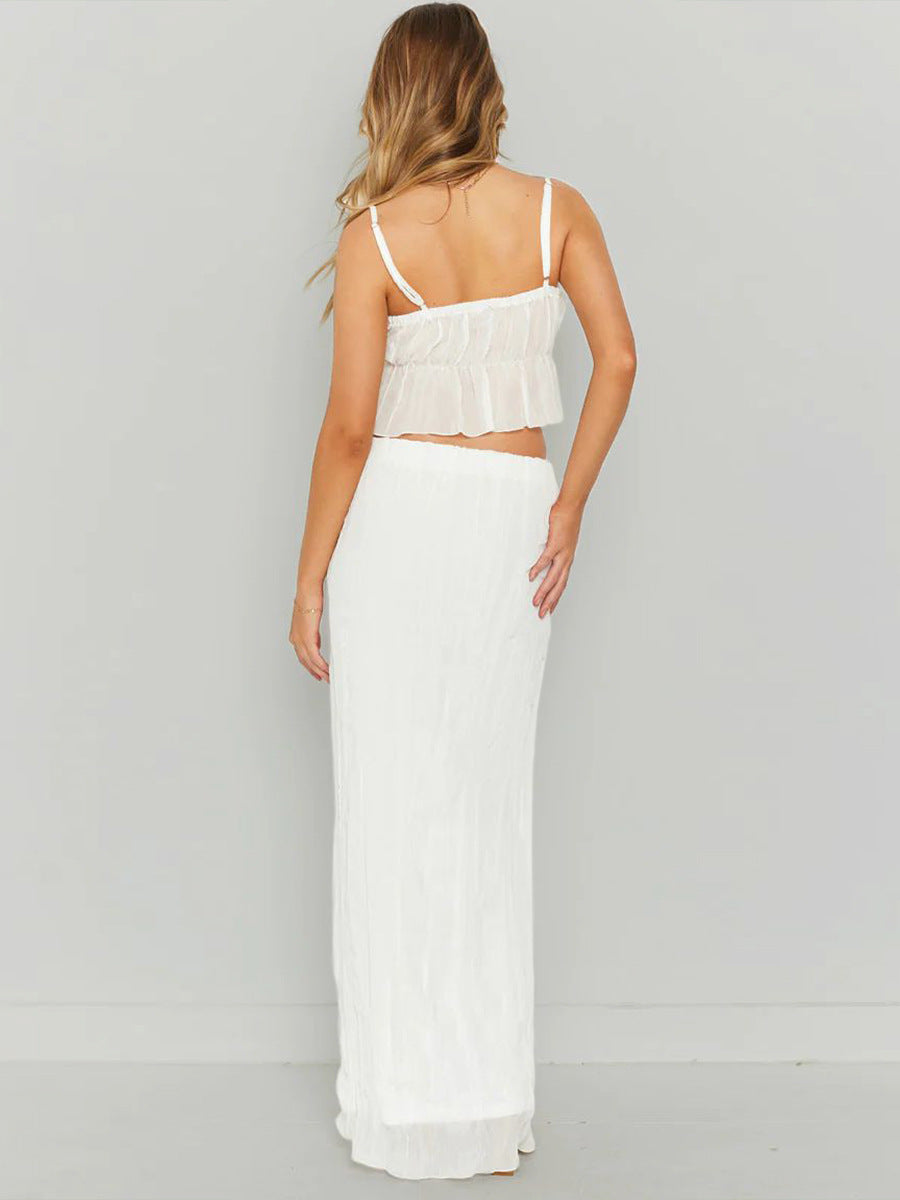 Narco Beyaz Üst ve Uzun Etek Takım - Riosso