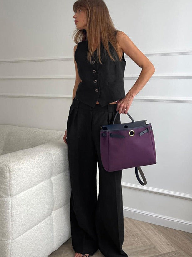 Düğmeli Yelek ve Pantolon Takımı - Riosso