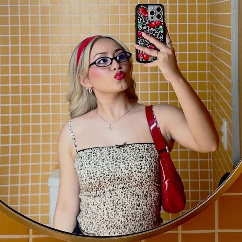 Μπλούζα Grecia Με Λεοπάρ Σχέδιο Και Κοντό Μανίκι