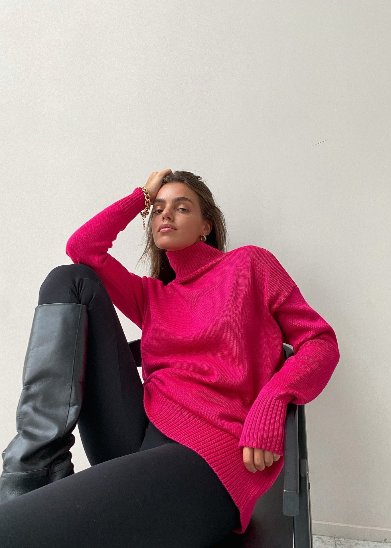 Πολυτελές Πουλόβερ Με Ριμπ Ντεκολτέ