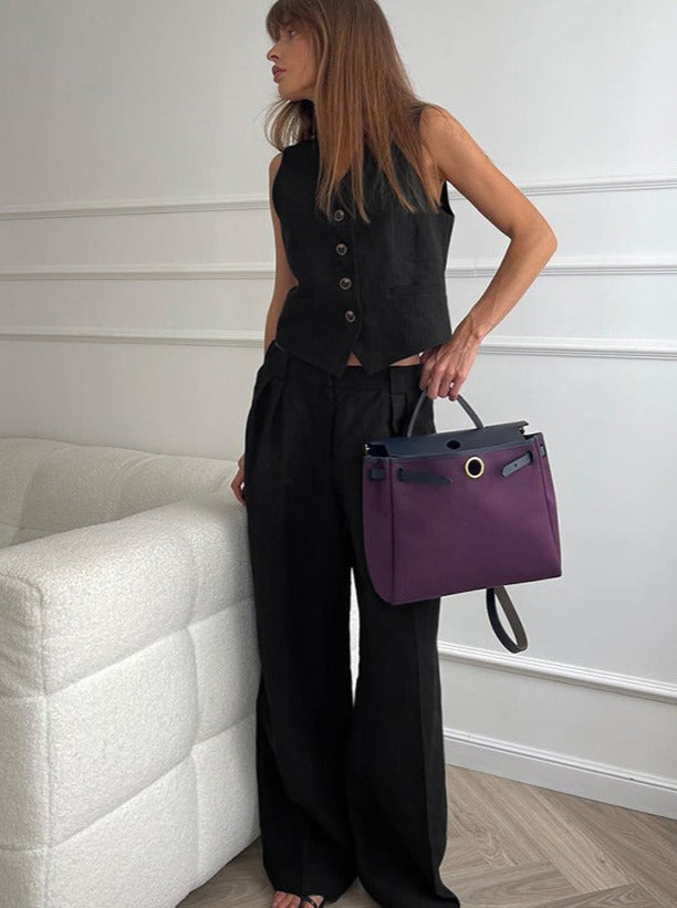 Düğmeli Yelek ve Pantolon Takımı - Riosso