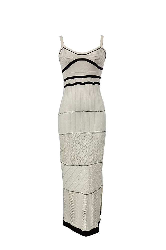 Φόρεμα Μακρύ Με Κουκούλα Και Σχισμές Από Την Esther Knit