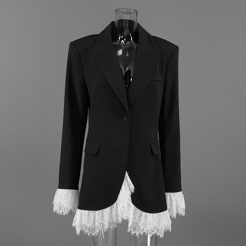 Φόρεμα Σακάκι Με Δαντέλα Και Χρωματικό Μπλοκ Rébecca