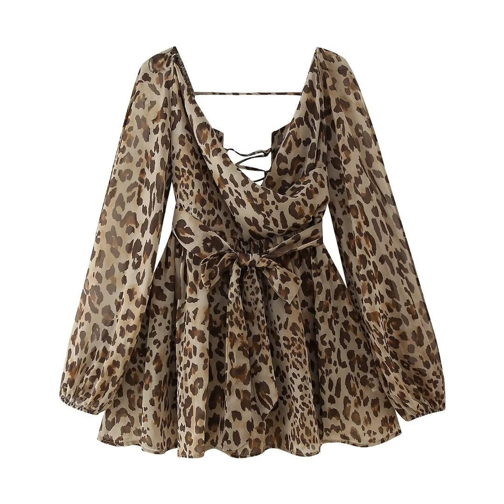 Μίνι Φόρεμα Με Μακριά Μανίκια Και Βολάν