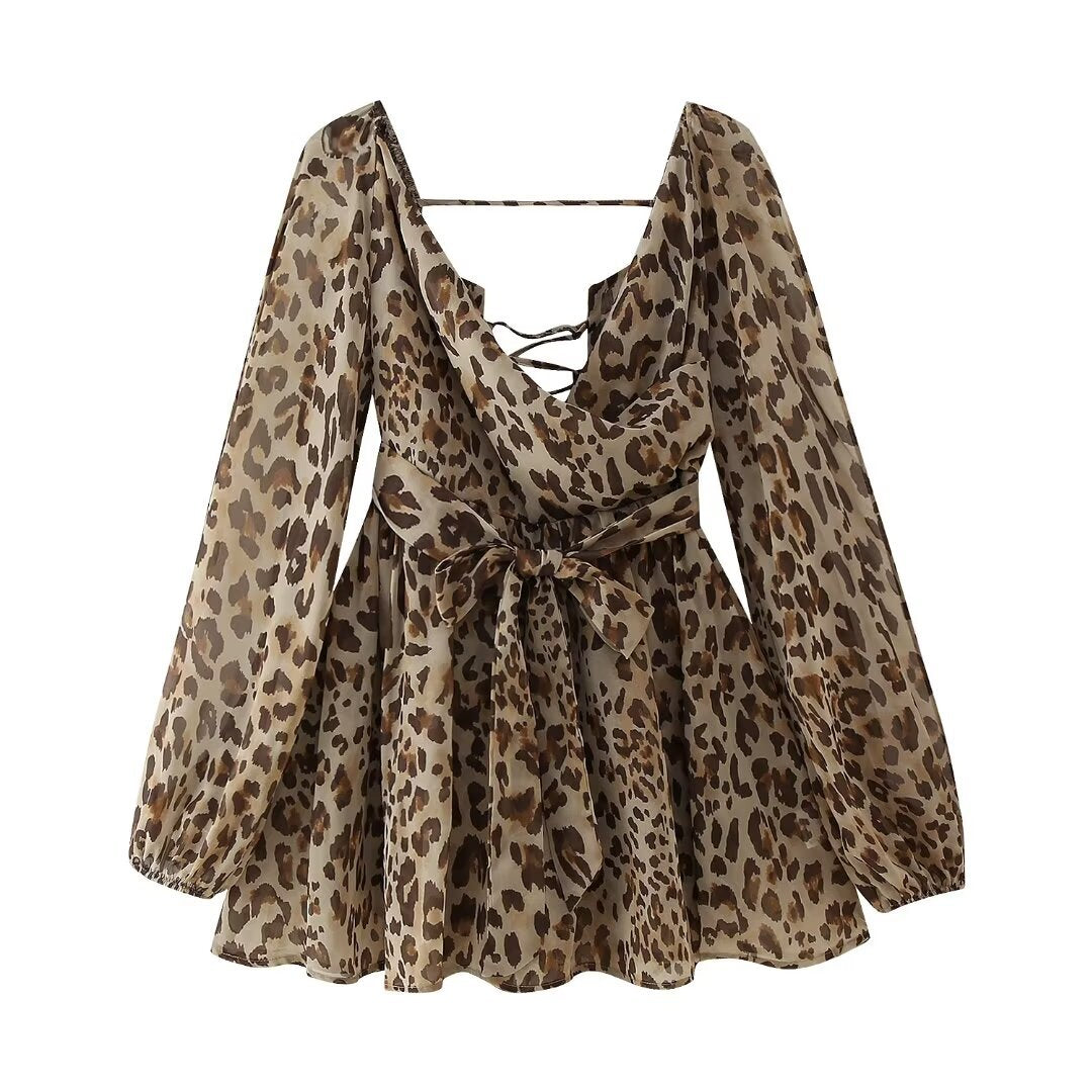 Μίνι Φόρεμα Με Μακριά Μανίκια Και Βολάν