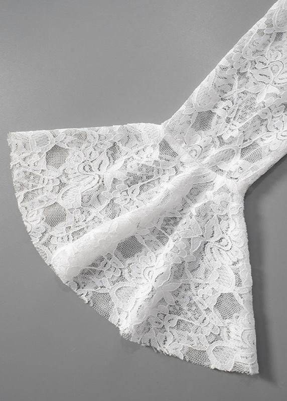 Μίνι Φόρεμα Με Δαντέλα Και Βολάν Στον Έναν Ώμο