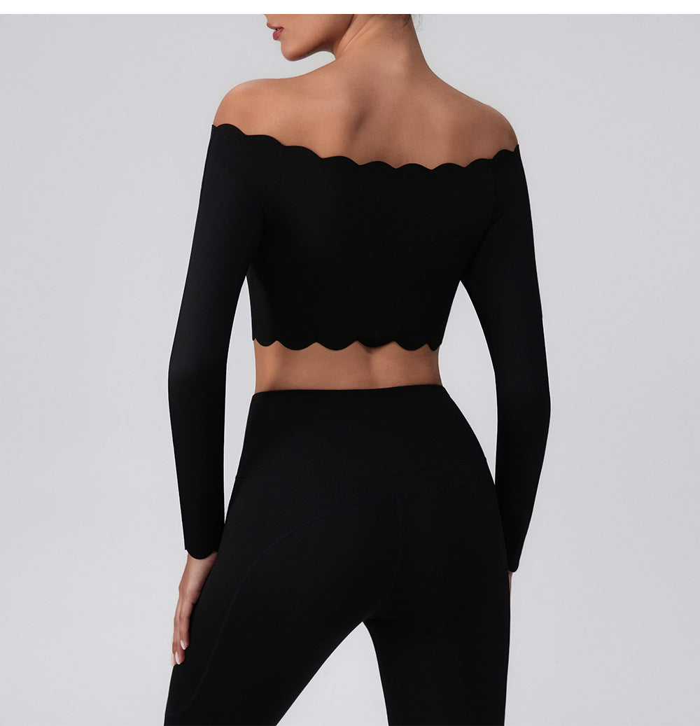 Μπλούζα Με Μακριά Μανίκια Και Κυματιστό Τελείωμα