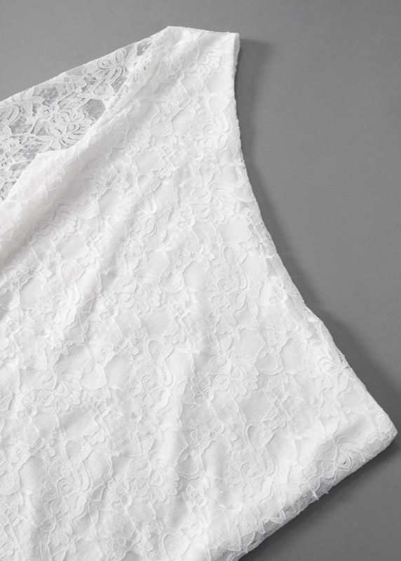 Μίνι Φόρεμα Με Δαντέλα Και Βολάν Στον Έναν Ώμο