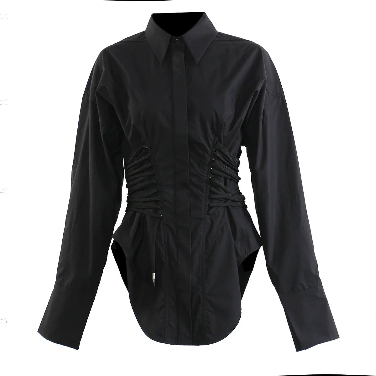 Λευκό Πουκάμισο Bérénice Με Καμπύλες Και Δαντελένιες Λεπτομέρειες