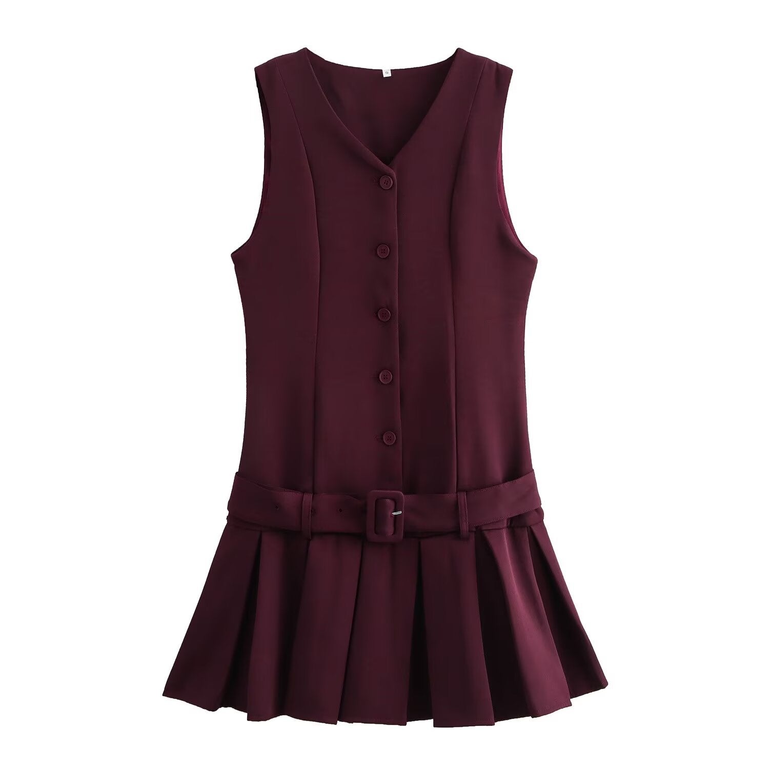 Μίνι Φόρεμα Με Κουμπιά Και Αμάνικο Τελείωμα