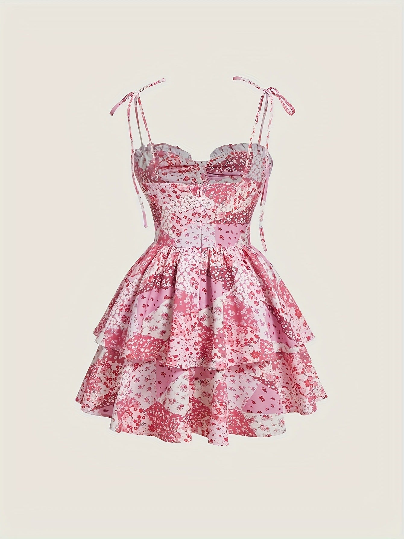 Μίνι Φόρεμα Με Στρώσεις Και Φλοράλ Σχέδια Blossomia ®