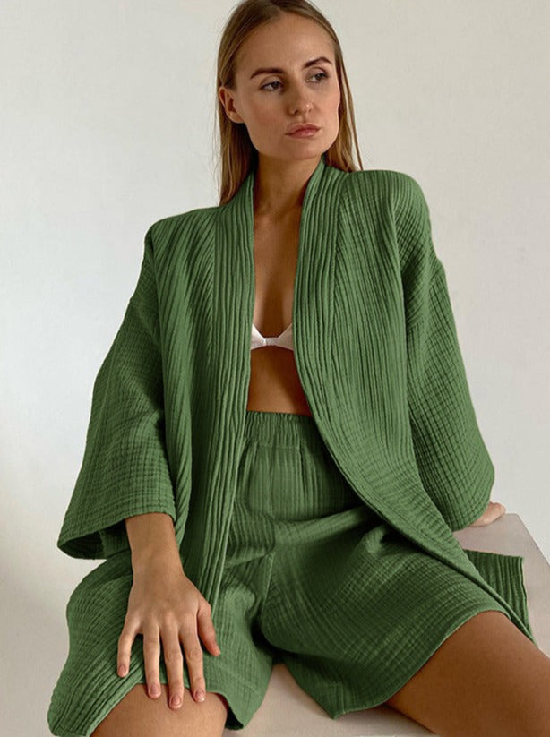 Bürümcük Gömlek Şort Takım - Riosso