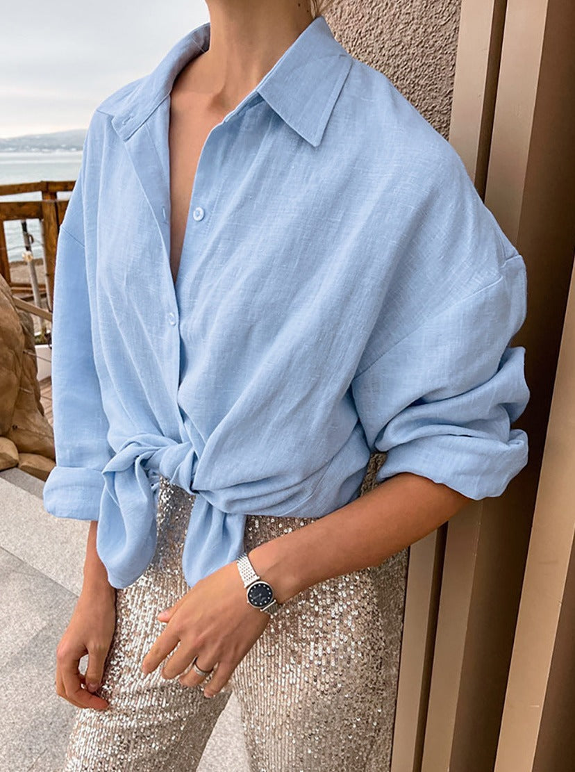 Zari Uzun Kollu Oversize Gömlek - Riosso