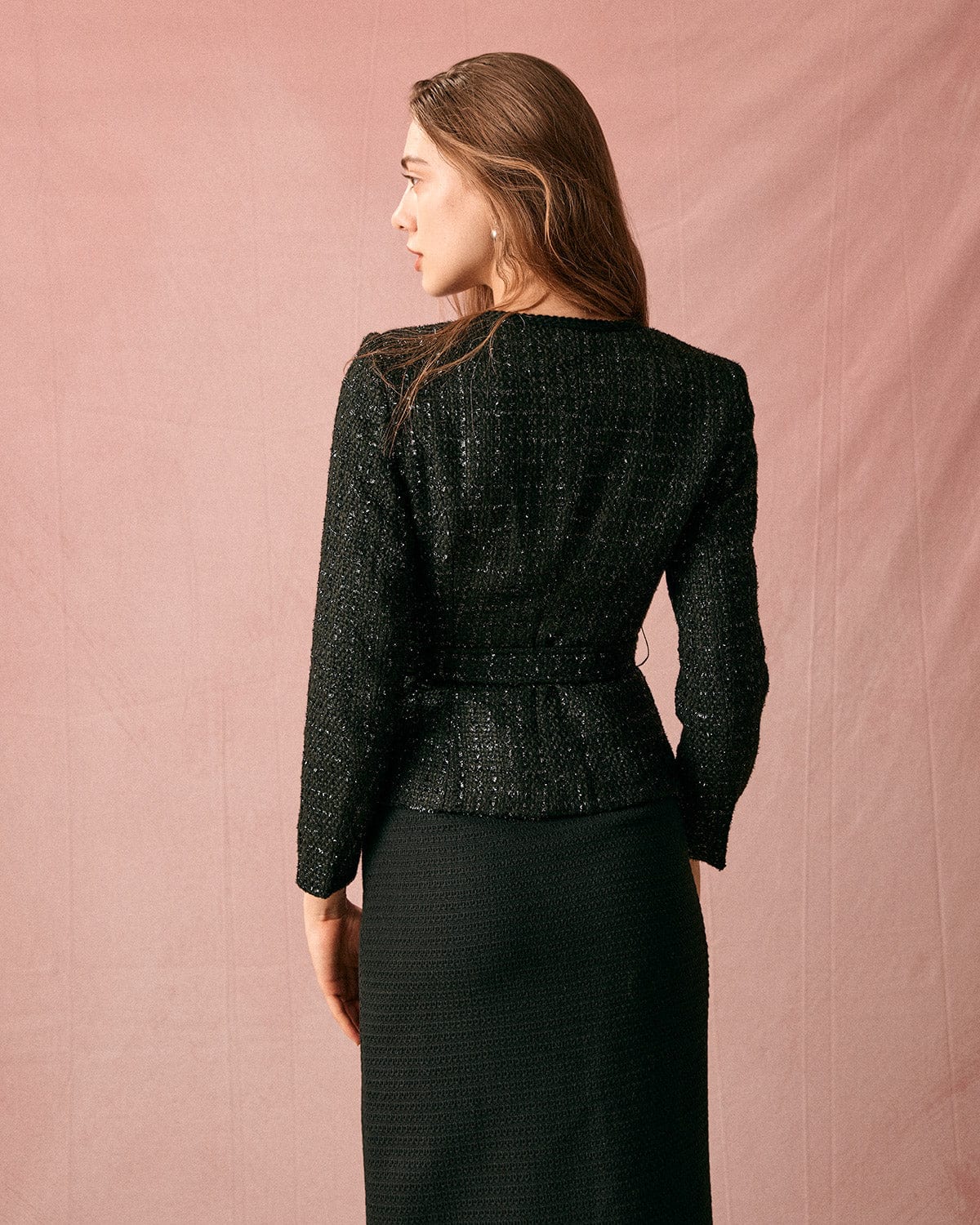 Ζακέτα Με V-Λαιμόκοψη Και Ένα Κουμπί Και Ζώνη