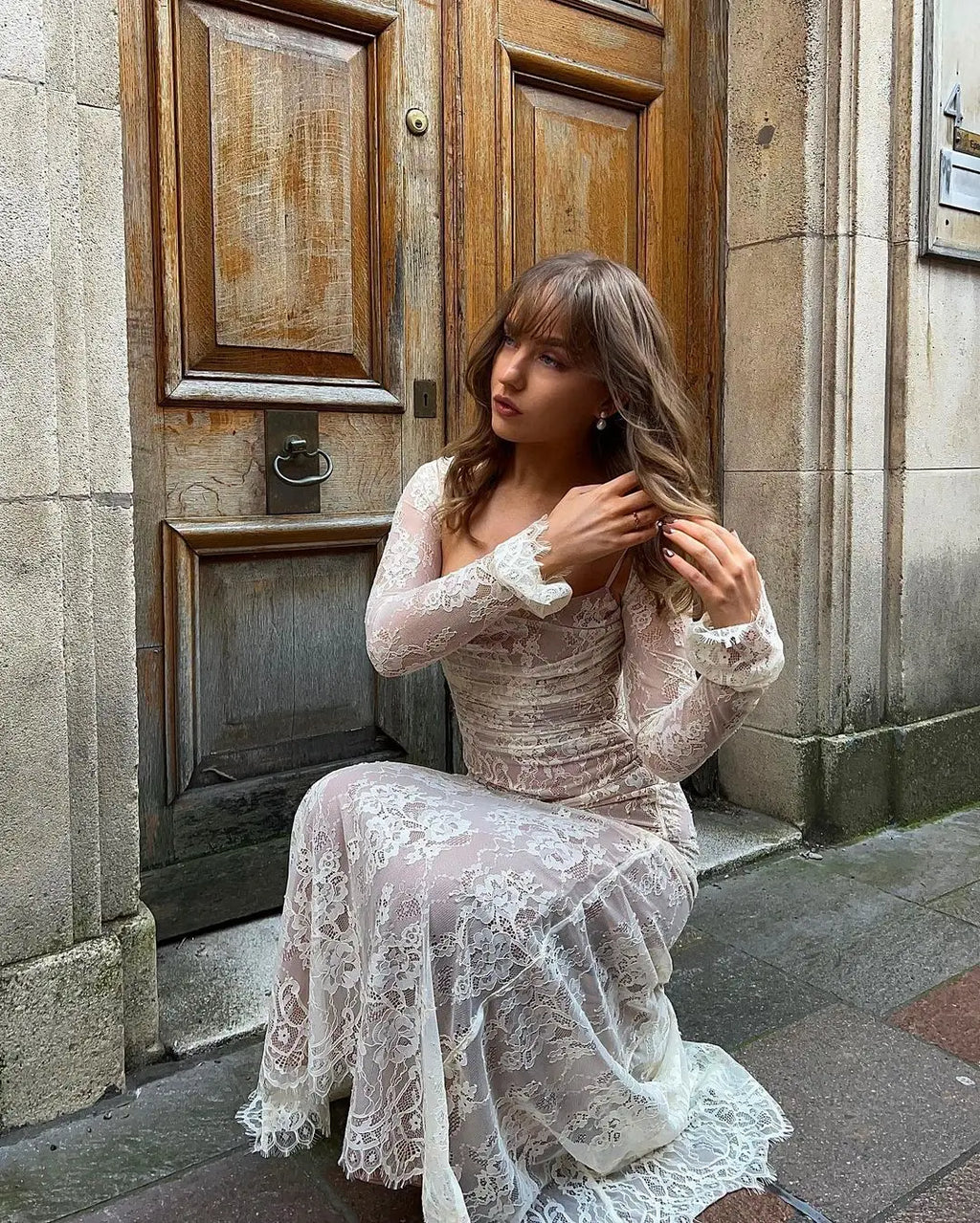 Φόρεμα Μάξι Με Vintage Δαντέλα